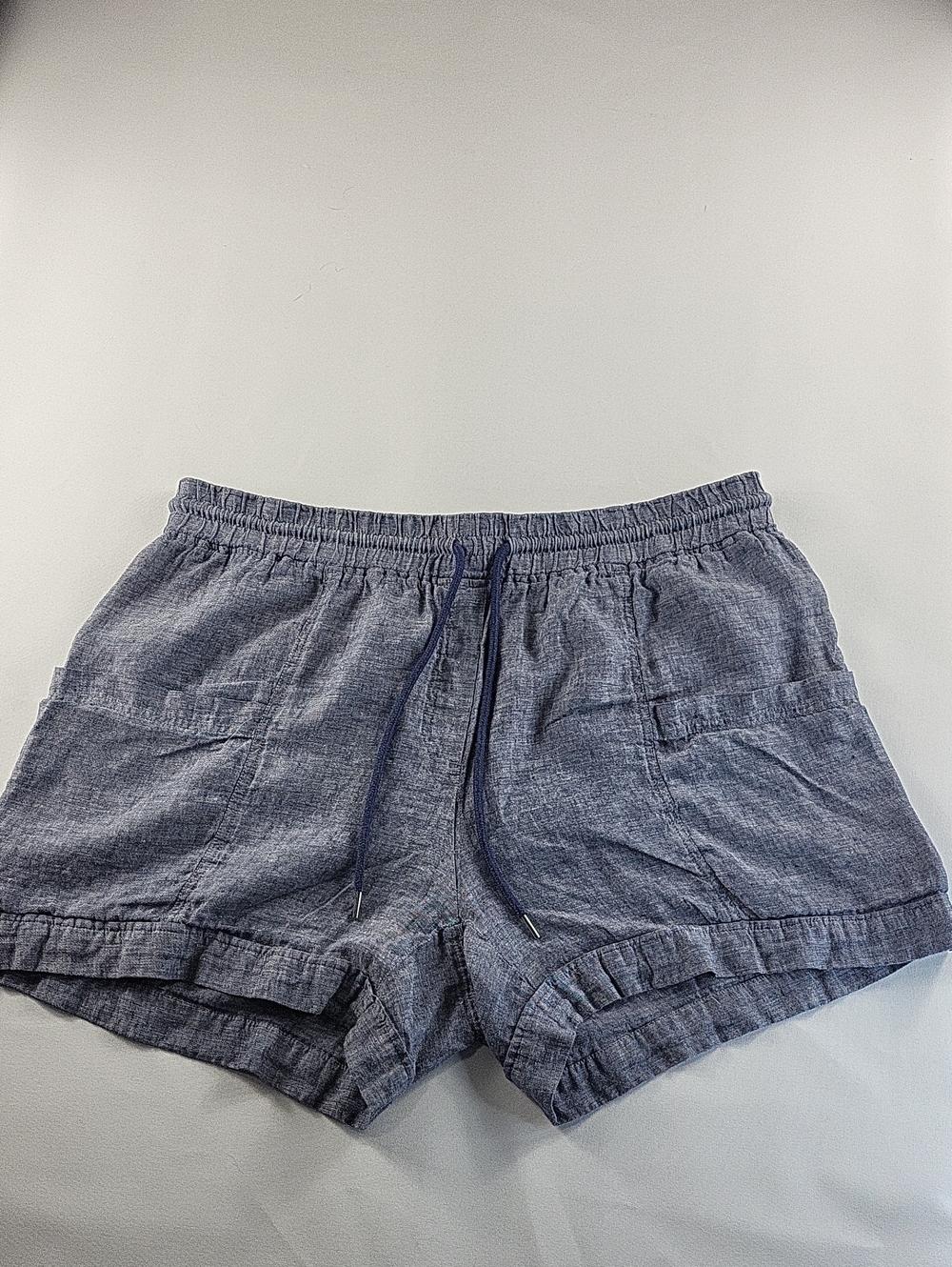 Rafaella Blue Linen Drawstring Shorts Size 2X